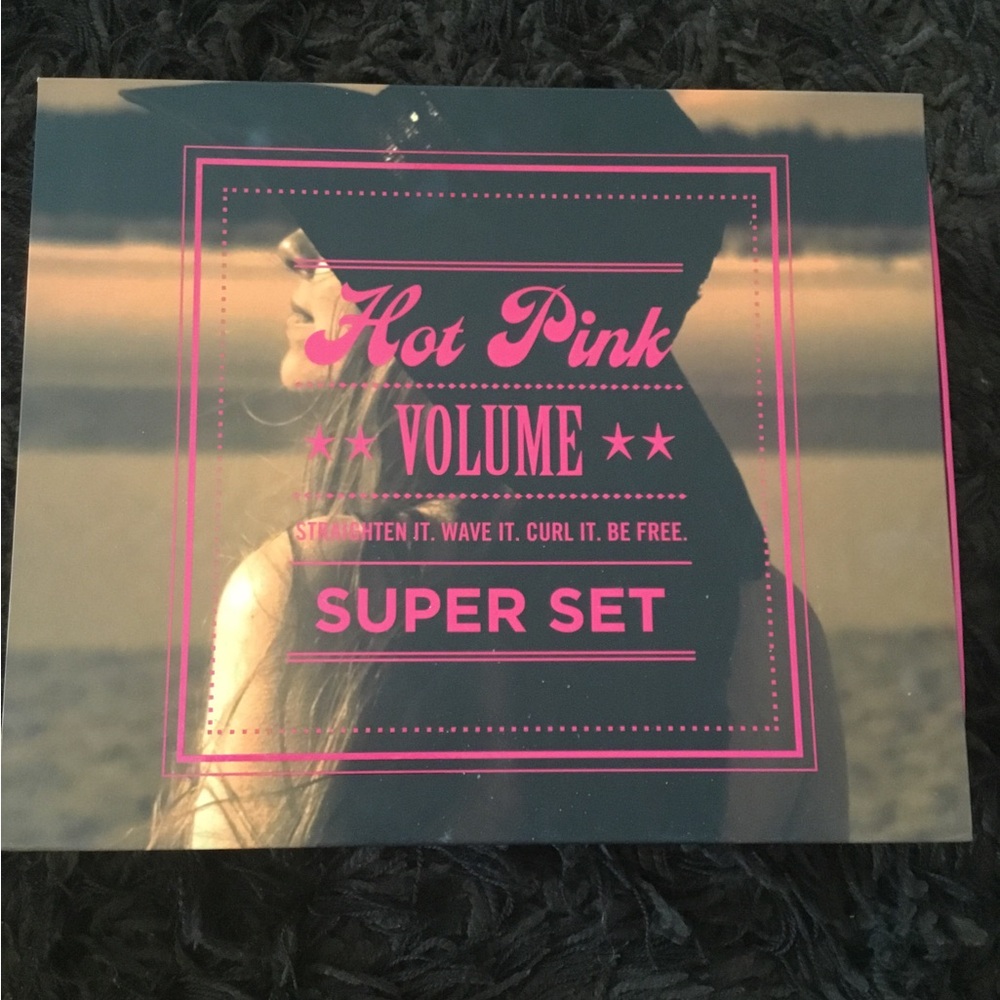 SHE Hot Pink Volume Super Set TOURMALINE Barrel ~ straight, wave, curl